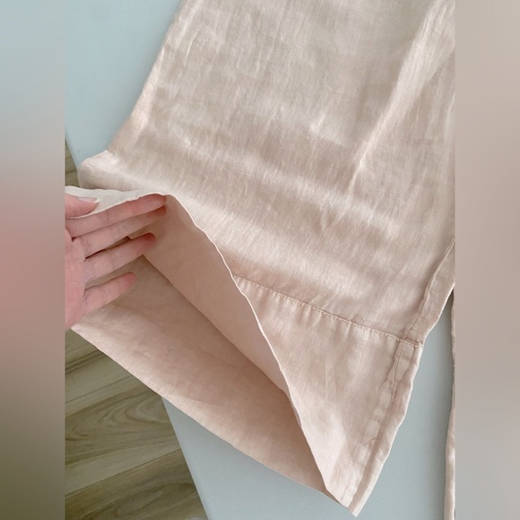 Zara 100% Linen Palazzo Pants Wide Leg Mid rise ZW Light Pastel Pink Size XS NWT - Picture 15 of 16